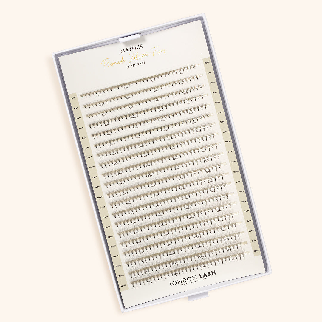 Smalle Premade/Promade Fans 12D 0,03 640 fans - Gemengde lengtes