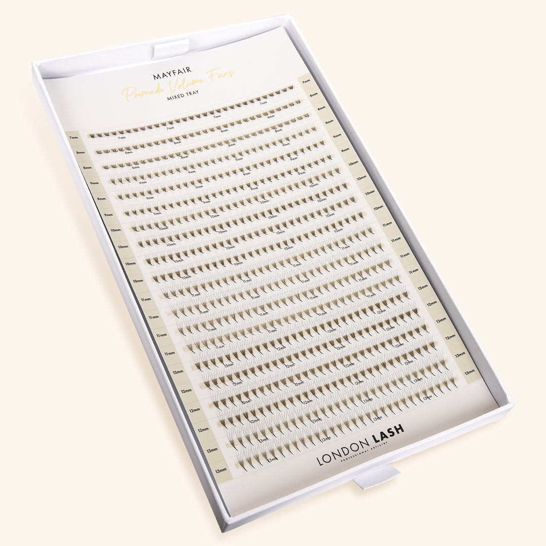 Smalle Premade/Promade Fans 4D 0,07 600 fans - Gemengde lengtes
