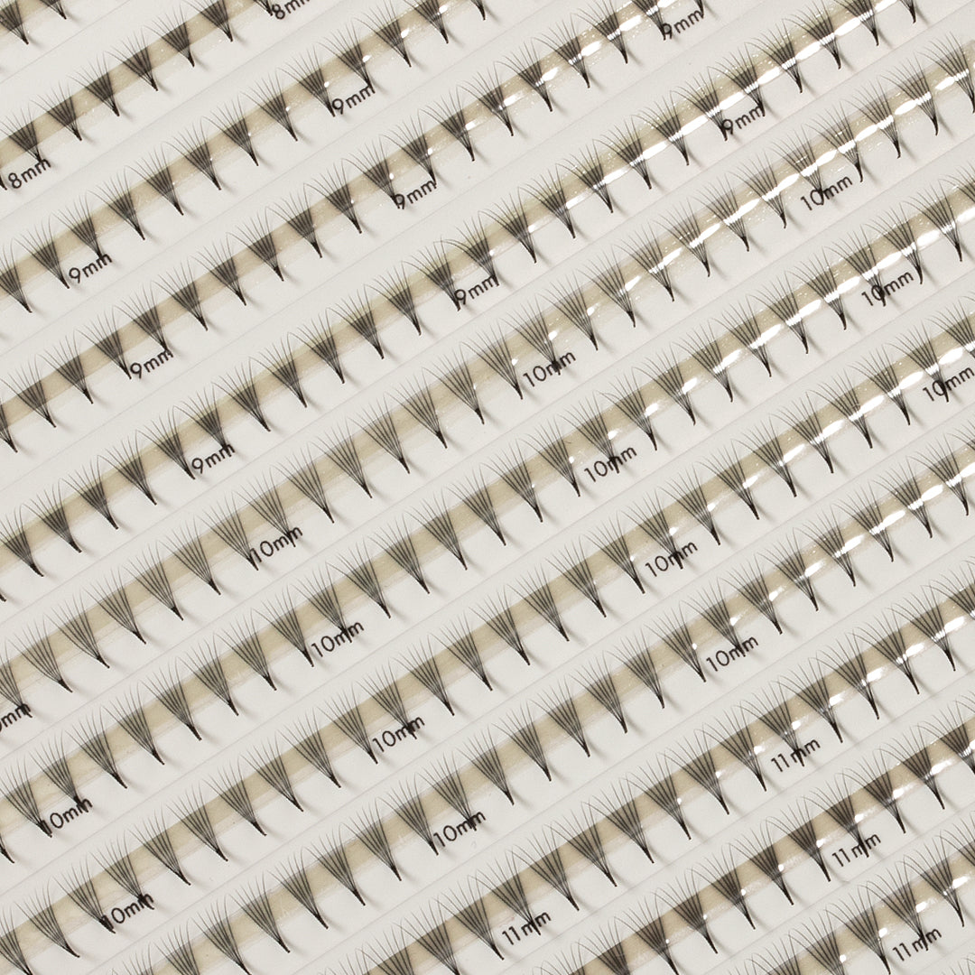 Smalle Premade/Promade Fans 6D 0,06 600 fans - Gemengde lengtes