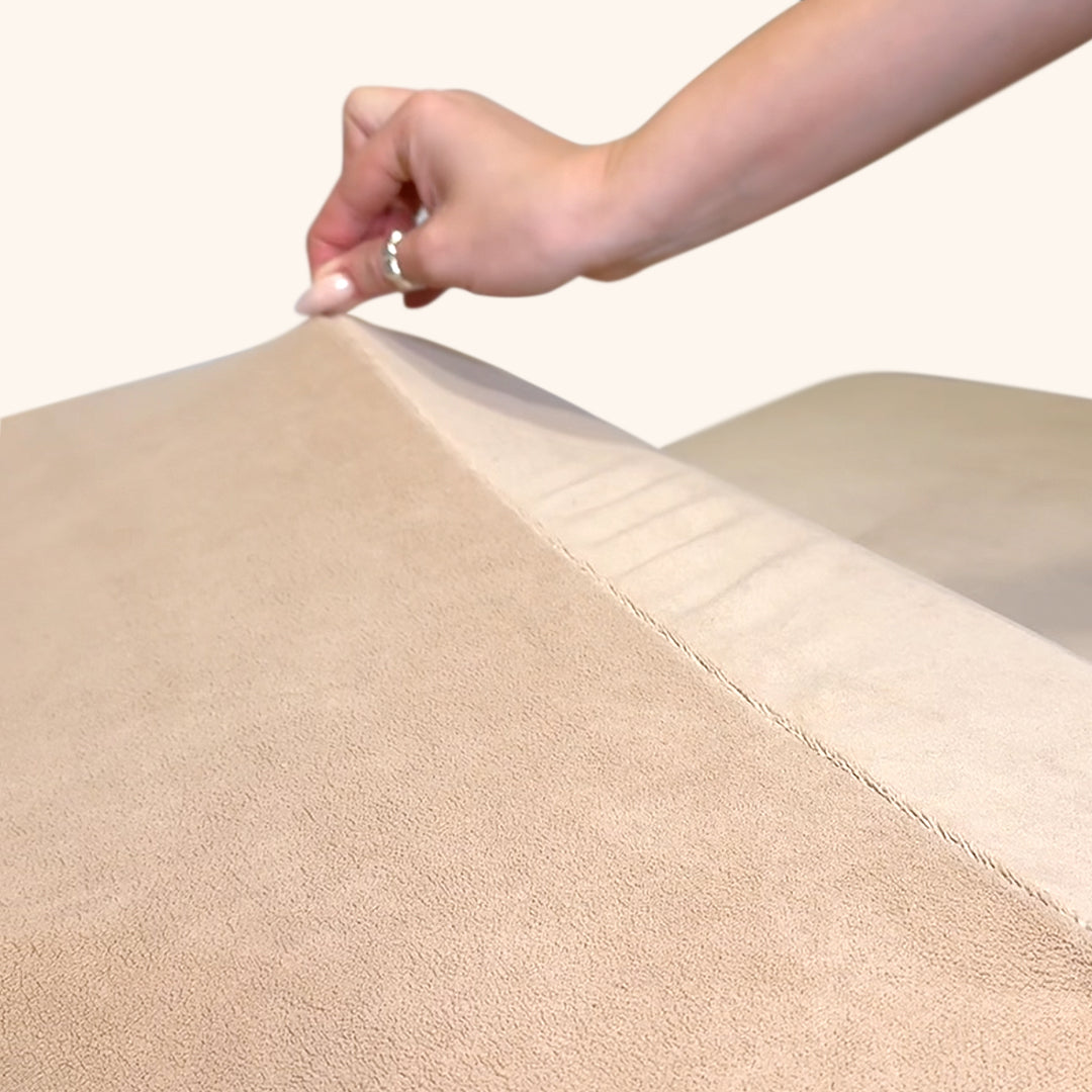 Beige Teddy Fleece Bed Cover and Pillow Case