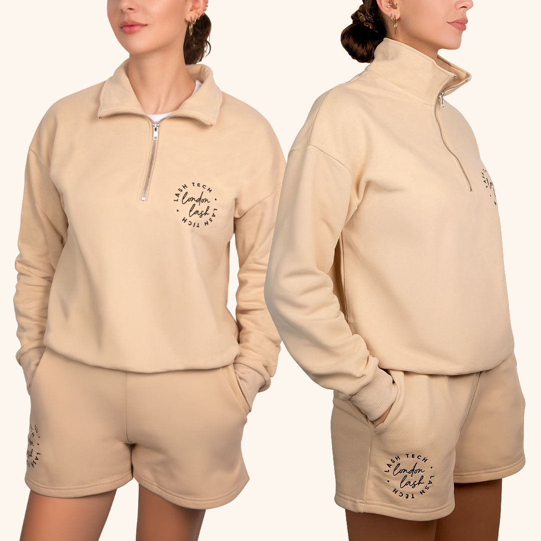 London Lash sweatshirt met trechterhals en rits