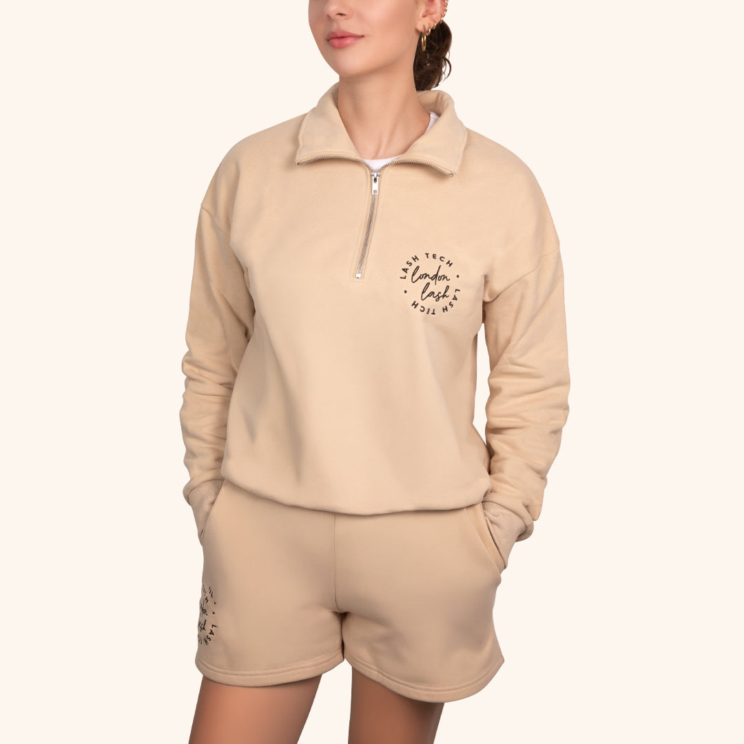 London Lash sweatshirt met trechterhals en rits