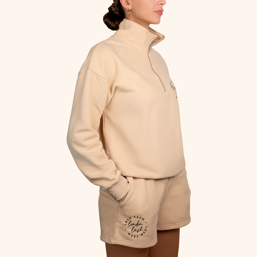 London Lash sweatshirt met trechterhals en rits